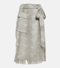 Victoria Beckham Snake-print  de chine wrap skirt - Victoria Beckham 蛇纹斜纹裹身裙