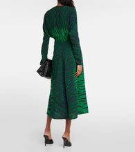 Victoria Beckham Tiger-print cady midi dress