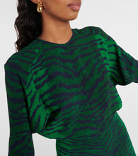 Victoria Beckham Tiger-print cady midi dress