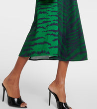 Victoria Beckham Tiger-print cady midi dress