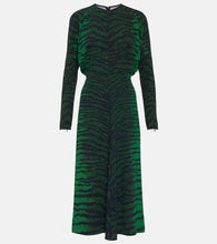 Victoria Beckham Tiger-print cady midi dress