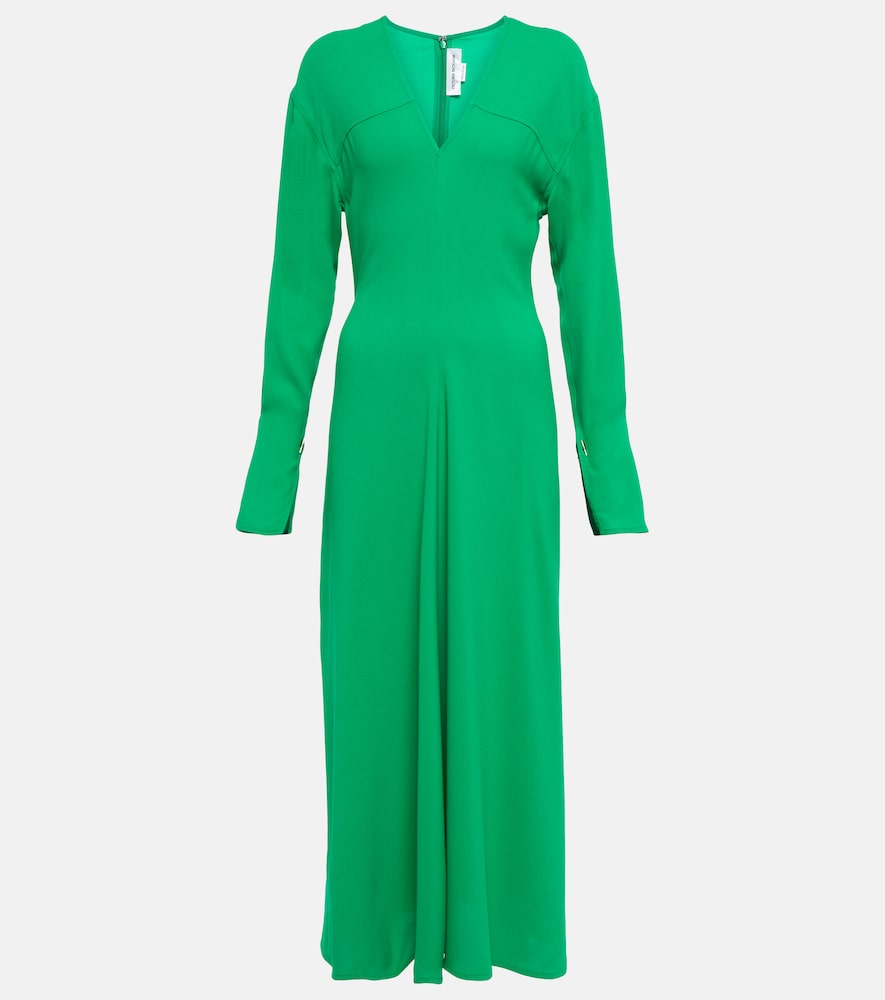 Victoria Beckham V-neck  midi dress. 维多利亚·贝克汉姆V领中长连衣裙