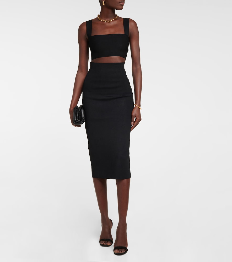 Victoria Beckham VB Body high-rise knit midi skirt
