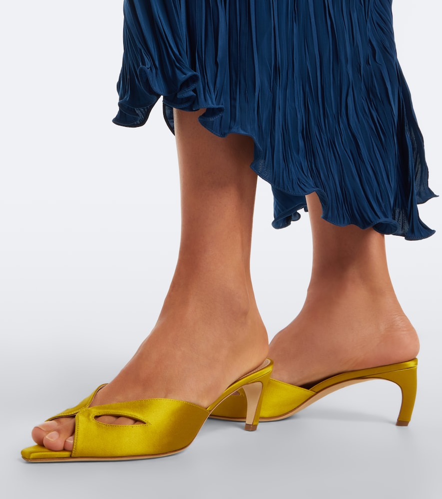 Victoria Beckham Harlow Mask satin mules (Yellow) - High-Heel Sandals