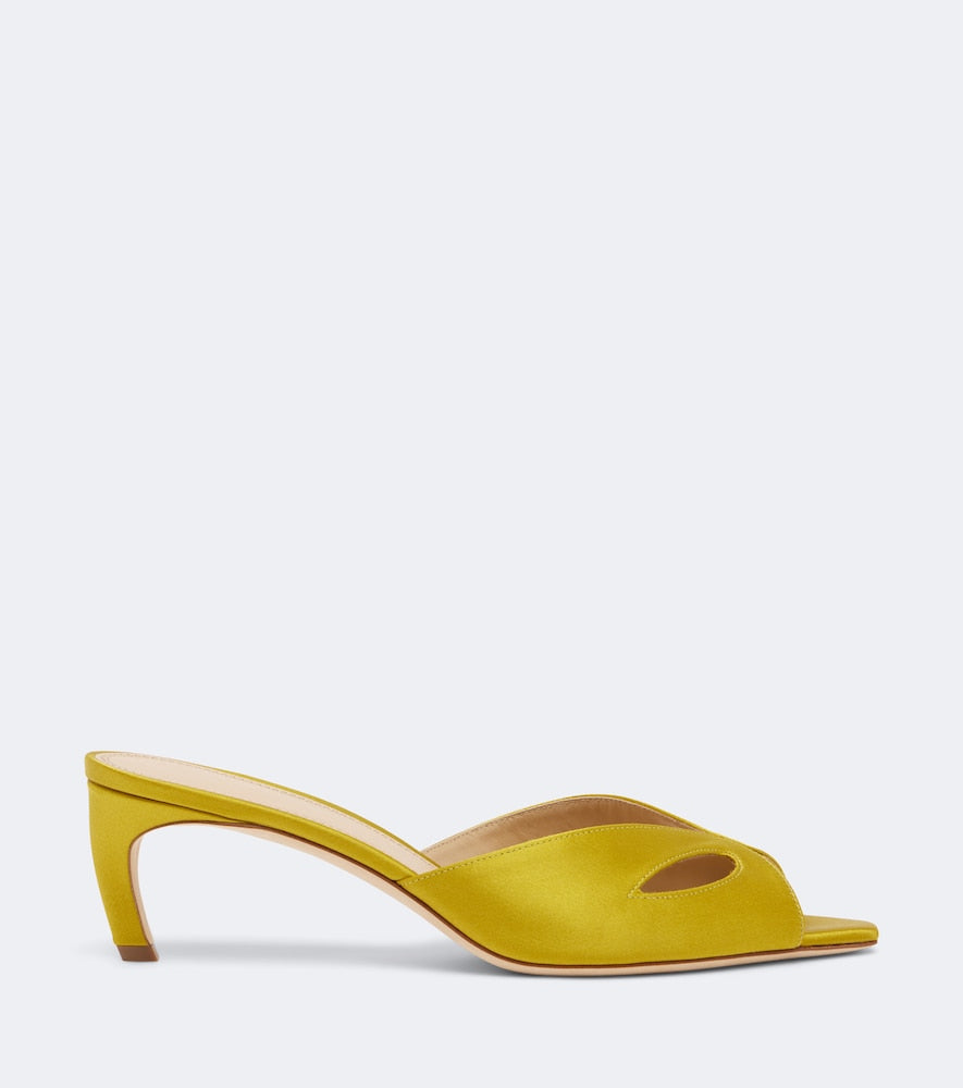Victoria Beckham Harlow Mask satin mules (Yellow) - High-Heel Sandals