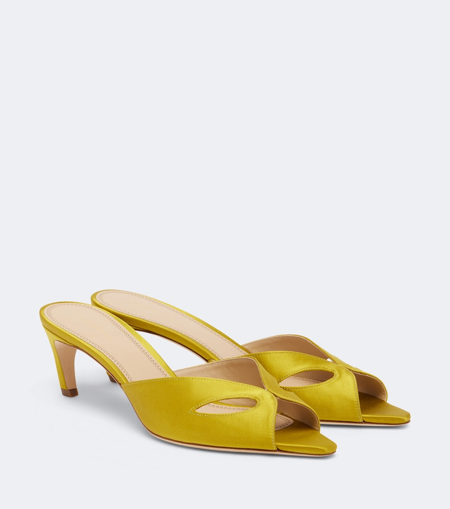 Victoria Beckham Harlow Mask satin mules (Yellow) - High-Heel Sandals