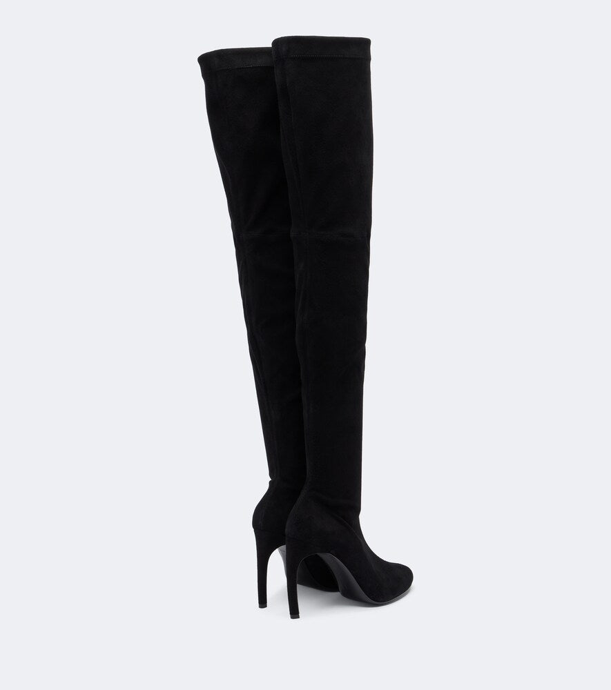 Black Victoria Beckham Harlow suede over-the-knee boots - Mid Heel Boots