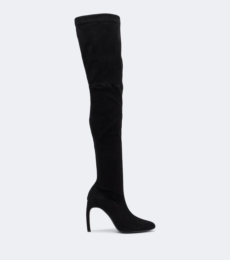 Black Victoria Beckham Harlow suede over-the-knee boots - Mid Heel Boots
