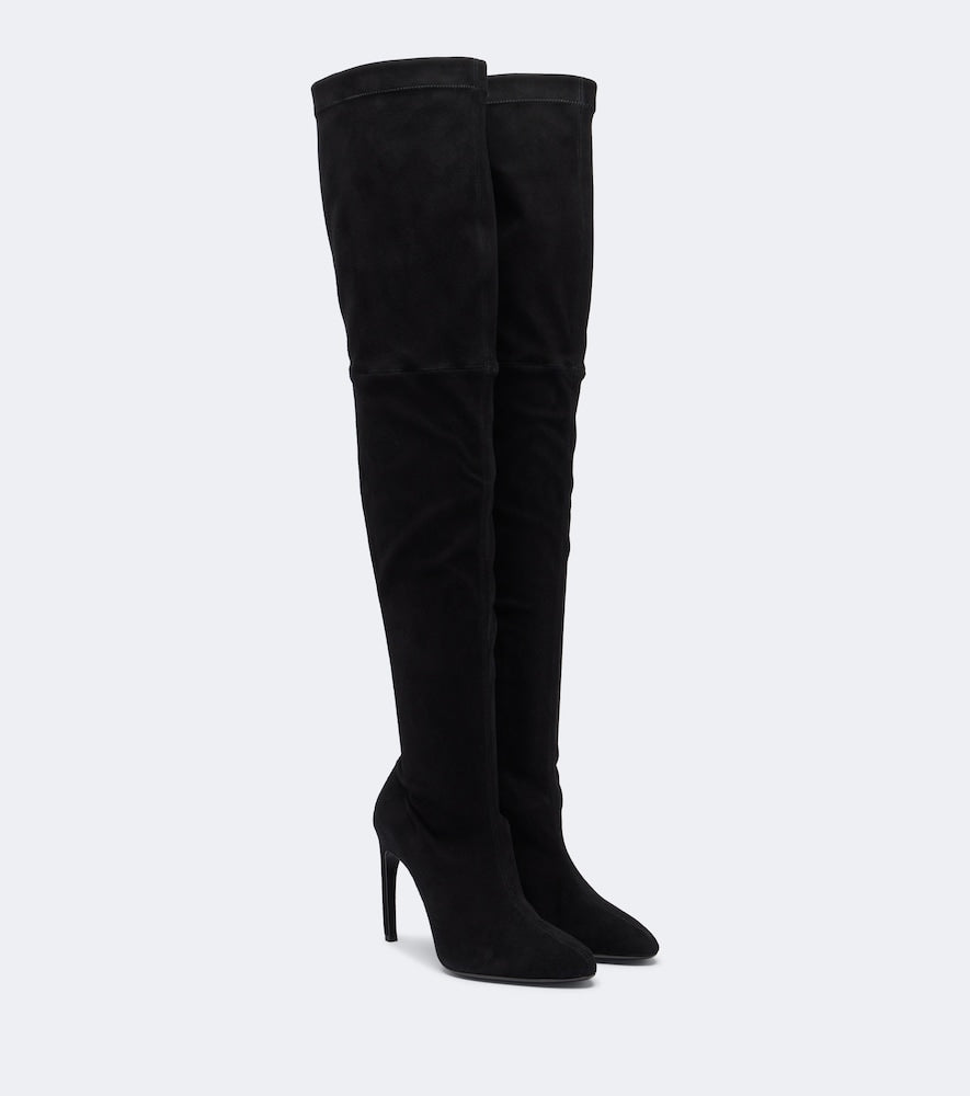 Black Victoria Beckham Harlow suede over-the-knee boots - Mid Heel Boots