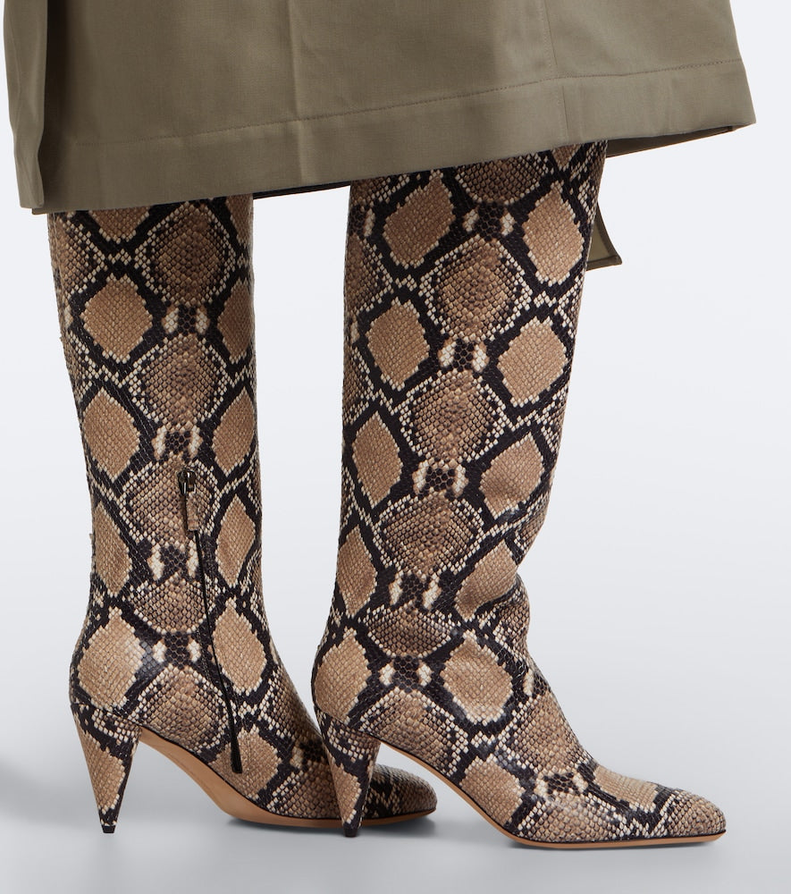 Victoria Beckham Maverick leather knee-high boots in Beige - Knee-high Boots