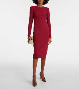 Victoria Beckham Wool-blend crêpe midi dress