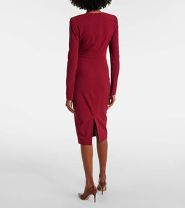 Victoria Beckham Wool-blend crêpe midi dress