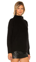 Vince Boiled Funnel Neck Pullover in Black