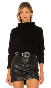 Vince Boiled Funnel Neck Pullover in Black - Vince - Pull à col cheminée bouilli en noir - Vince 黑色水煮漏斗领套头衫 - Vince Boiled Trichterhalspullover in Schwarz - Vince Boiled 퍼널 넥 풀오버 블랙 색상 - Pullover Vince con collo a imbuto bollito in nero