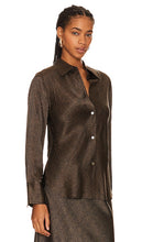 Vince Brushed Houndstooth Bias Blouse in Brown