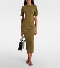 Vince Cotton-blend jersey midi dress