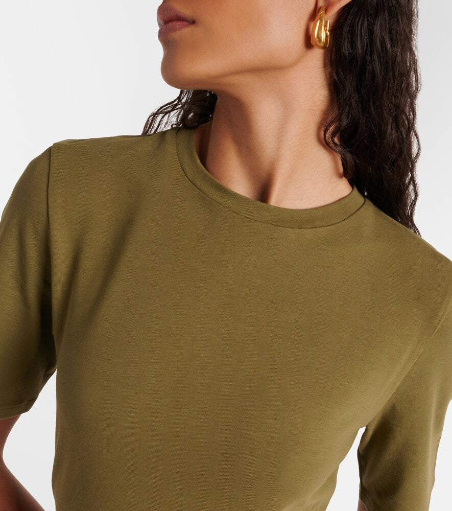 Vince Cotton-blend jersey midi dress