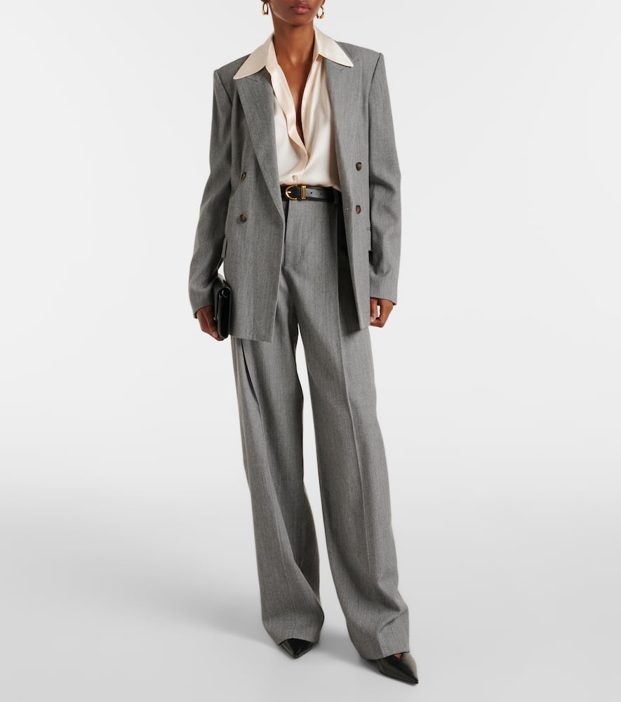 Vince Double-breasted wool-blend twill blazer