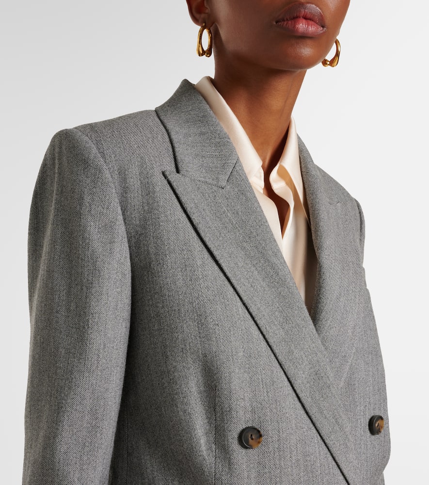 Vince Double-breasted wool-blend twill blazer
