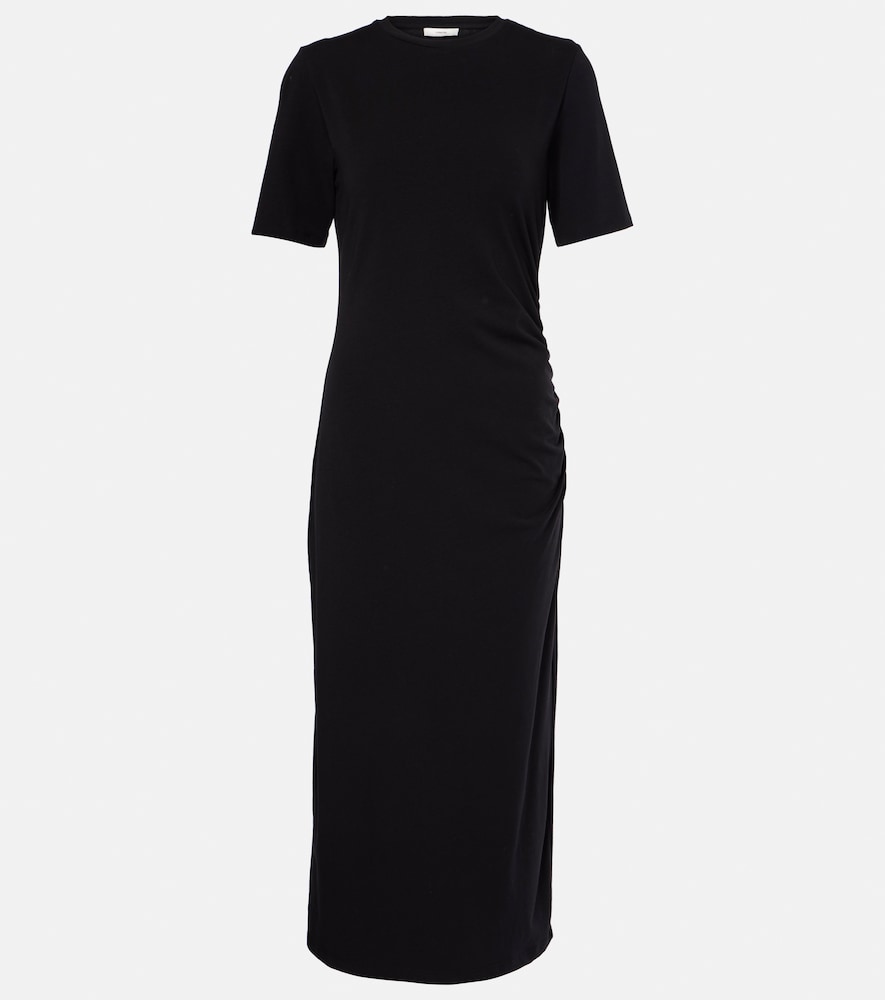 Vince Gathered cotton-blend midi dress. Vince 褶皱棉混纺中长连衣裙