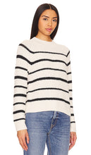 Vince Ribbed Stripe Pullover in White
