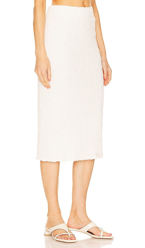 Vince Smocked Skirt in White