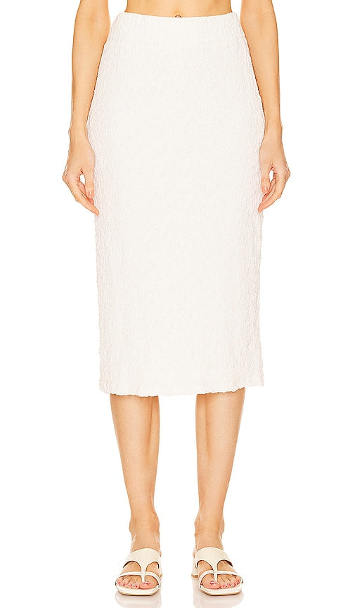 Vince Smocked Skirt in White - Jupe smockée Vince en blanc - Vince 白色抽褶半身裙 - Vince Smokrock in Weiß - Vince 스목 스커트 - Gonna smock Vince in bianco