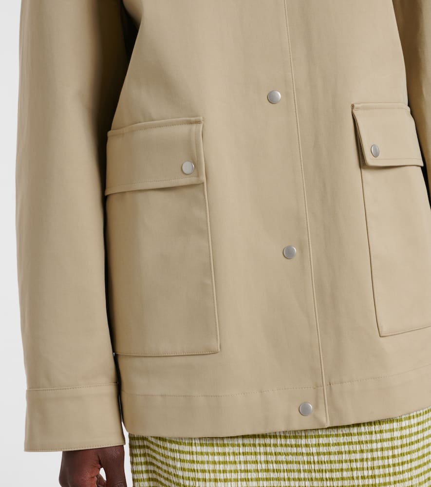 Vince Suede-trimmed cotton gabardine jacket