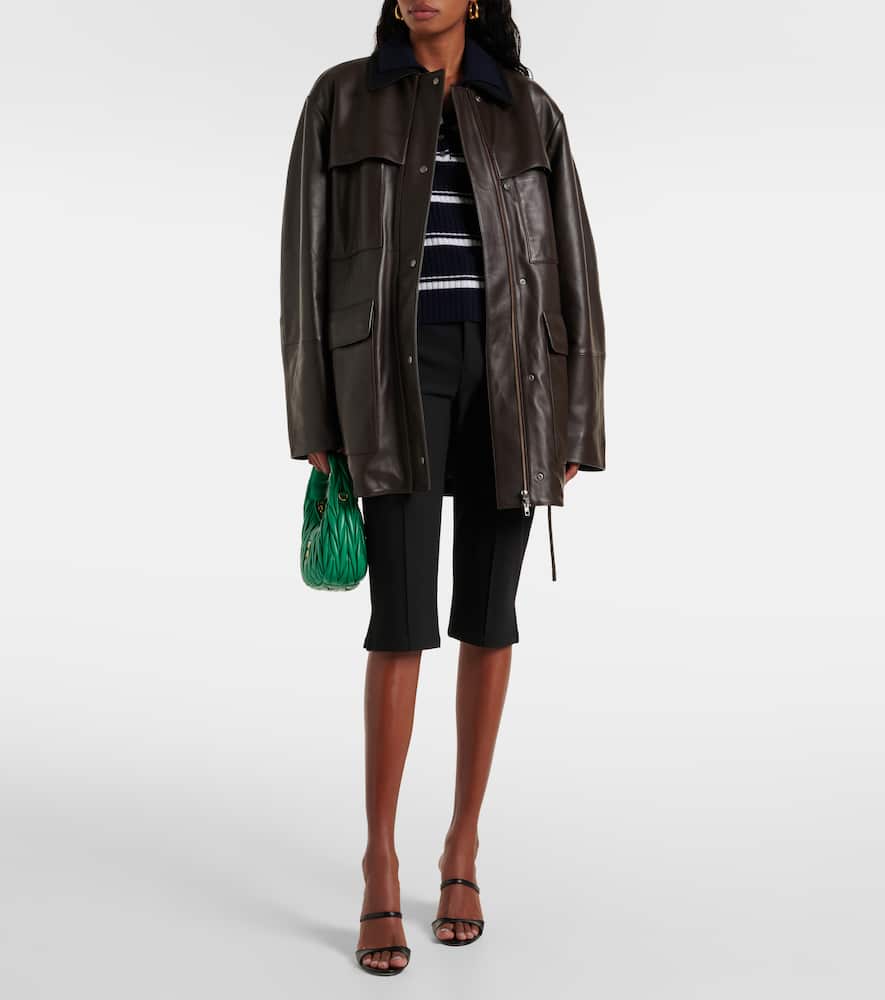 Vince Wool-trimmed leather jacket