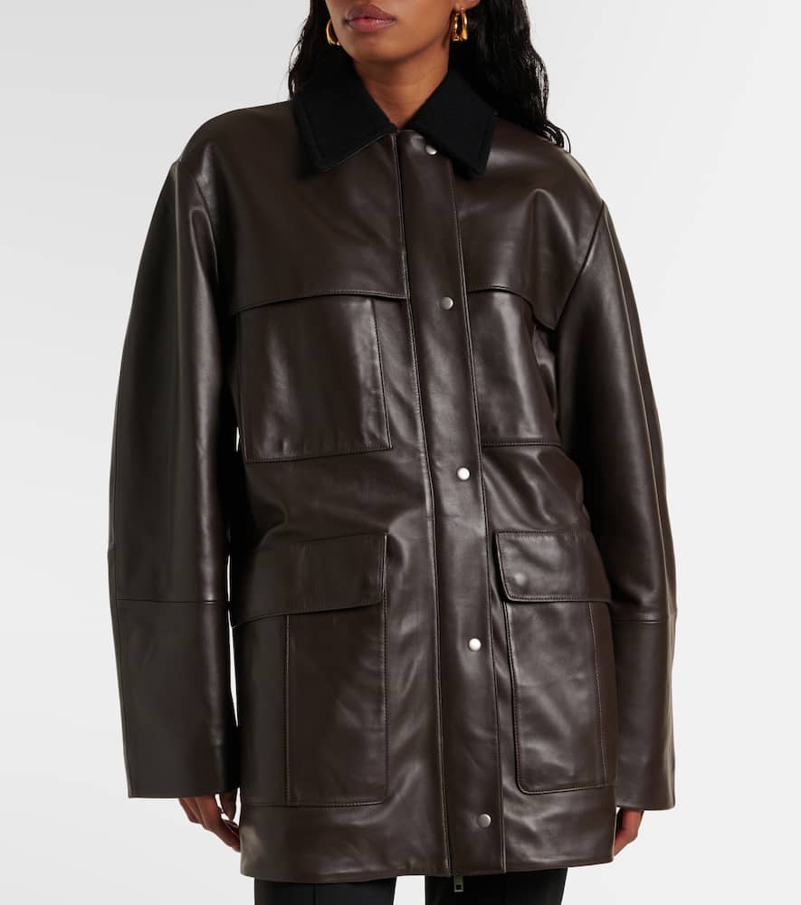 Vince Wool-trimmed leather jacket