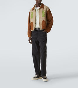 Visvim Stanza suede-trimmed wool-blend jacket