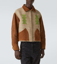 Visvim Stanza suede-trimmed wool-blend jacket