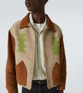 Visvim Stanza suede-trimmed wool-blend jacket