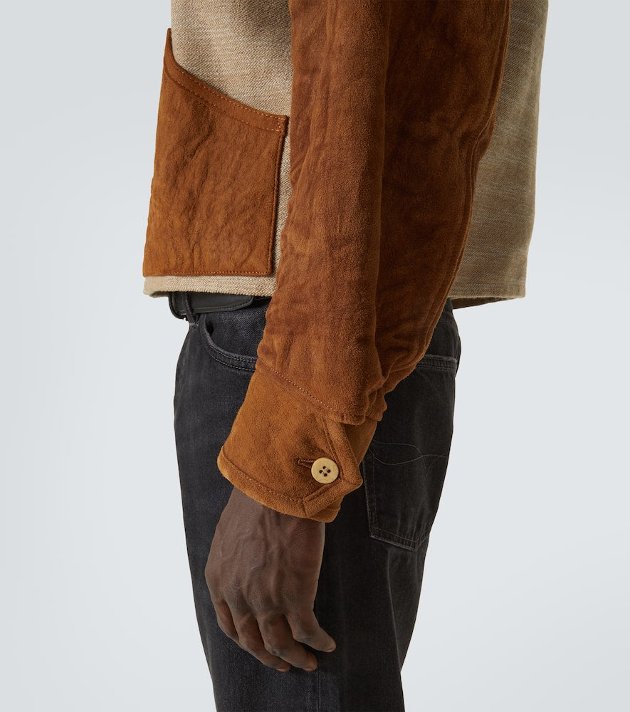 Visvim Stanza suede-trimmed wool-blend jacket