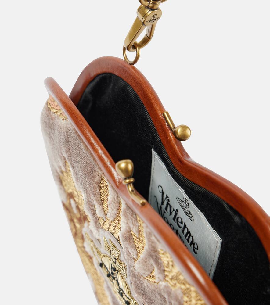 Vivienne Westwood Bella Heart Frame velvet tote bag