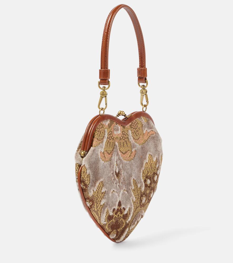 Vivienne Westwood Bella Heart Frame velvet tote bag