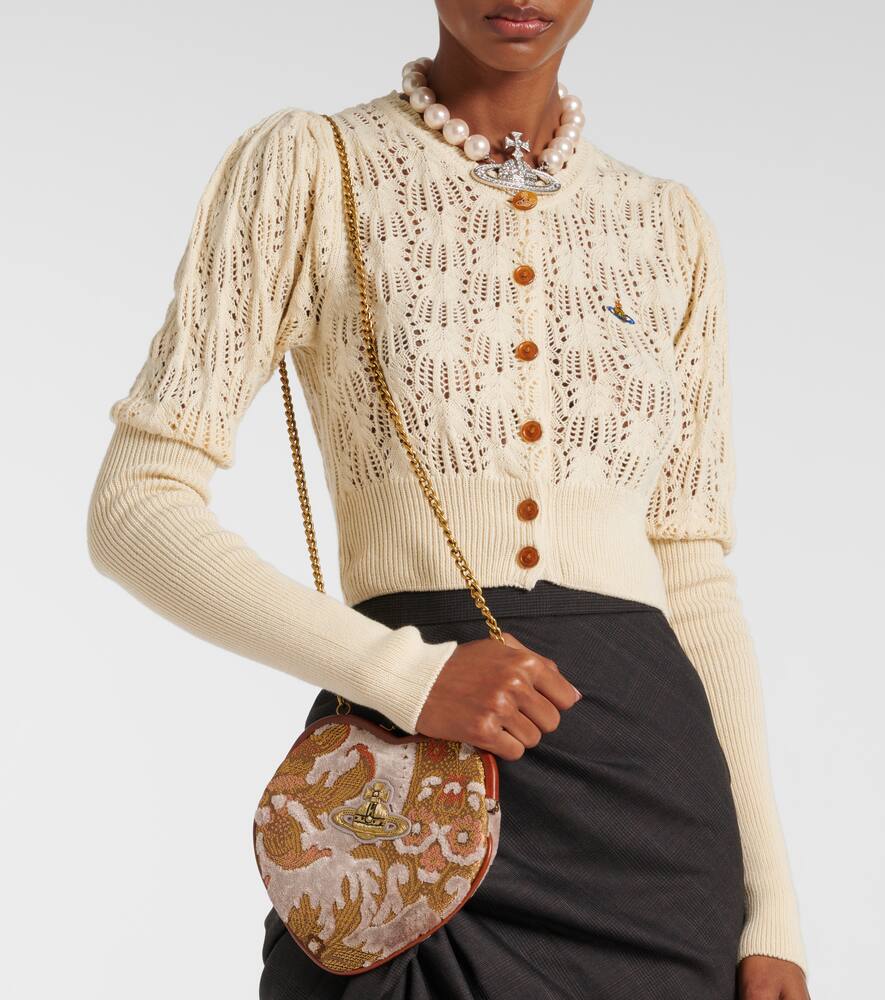 Vivienne Westwood Bella Heart Frame velvet tote bag