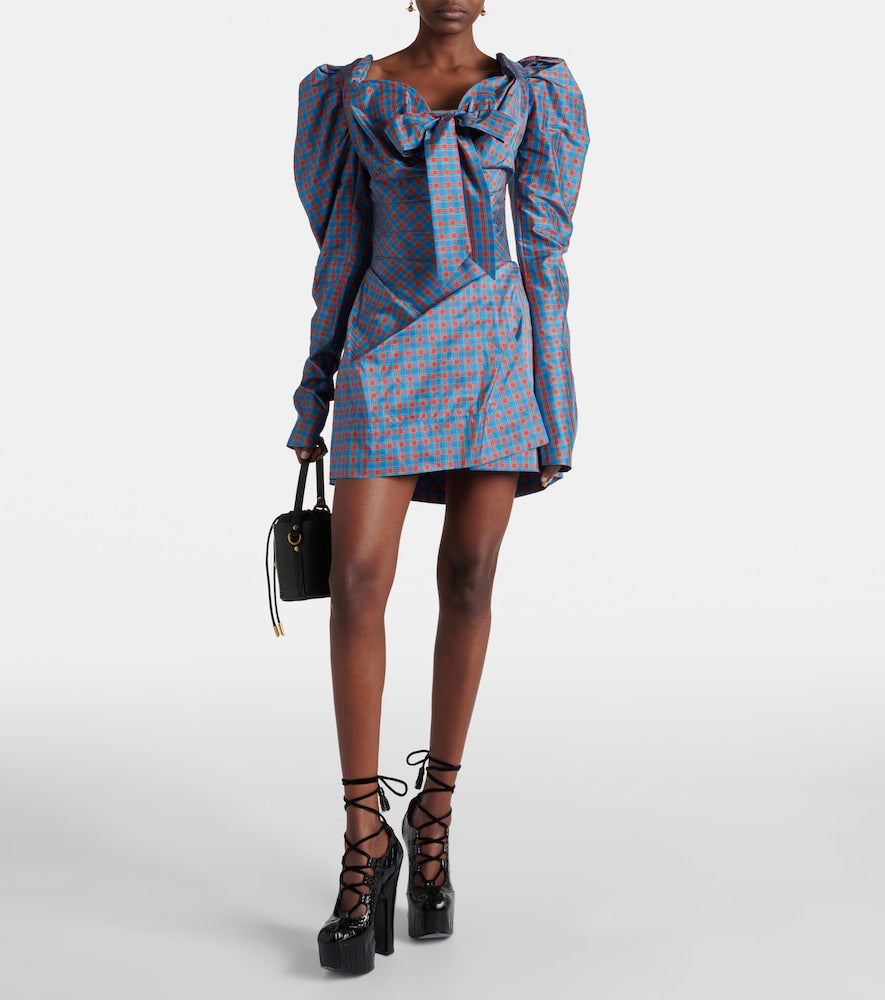 Vivienne Westwood Bow-detail checked minidress