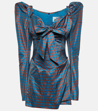 Vivienne Westwood Bow-detail checked minidress. Vivienne Westwood 蝴蝶结装饰格纹迷你连衣裙