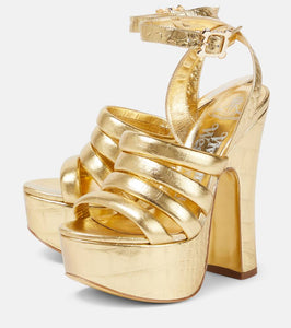 Vivienne Westwood Britney croc-effect leather platform sandals