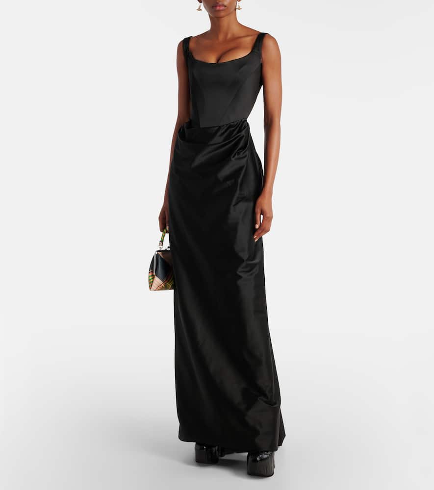 Vivienne Westwood Camille draped cr√É¬™pe satin bustier gown