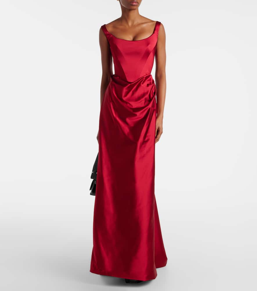 Vivienne Westwood Camille draped cr√É¬™pe satin bustier gown