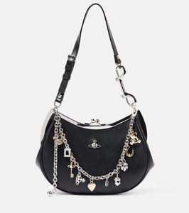 Vivienne Westwood Charm Frame Small leather shoulder bag. Shop Vivienne Westwood Shoulder Bags for women now.