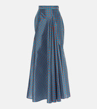 Vivienne Westwood Checked ruffled silk-blend maxi skirt - Vivienne Westwood 格纹荷叶边真丝混纺长裙