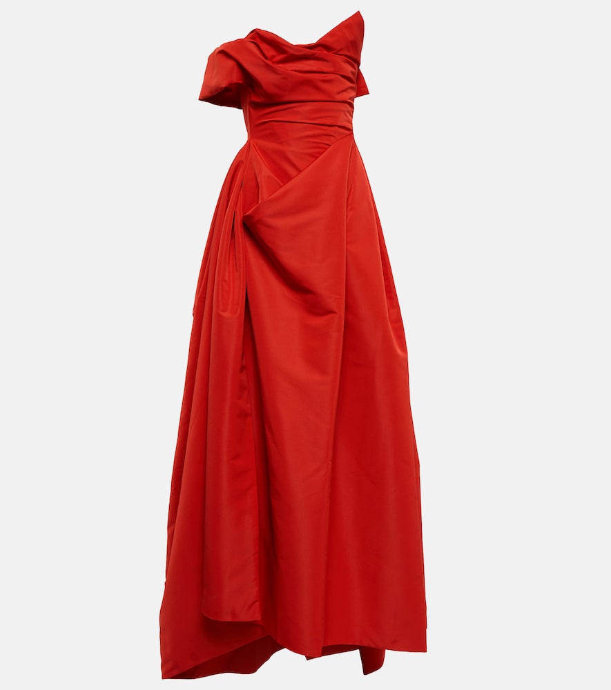 Vivienne Westwood Draped off-shoulder satin gown. 薇薇安·韦斯特伍德露肩缎面垂褶礼服
