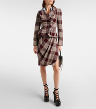 Vivienne Westwood Drunken Drape checked midi skirt