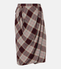 Vivienne Westwood Drunken Drape checked midi skirt - Vivienne Westwood Drunken Drape 格纹中长裙