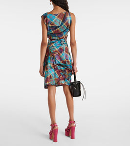 Vivienne Westwood Fond plaid draped minidress