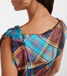 Vivienne Westwood Fond plaid draped minidress