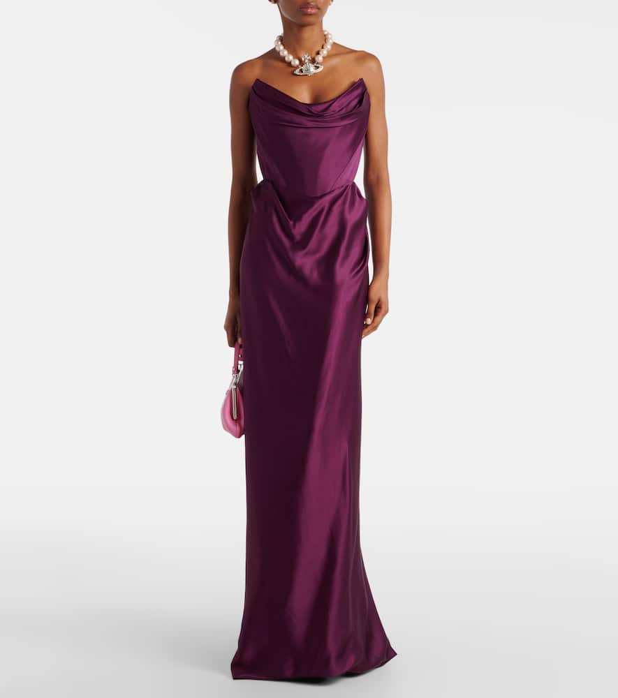 Vivienne Westwood Galaxy draped cr√É¬™pe satin bustier gown